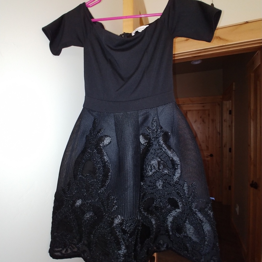 Off the Shoulder Black Dress